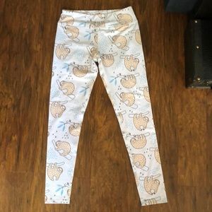 White Sloth Leggings